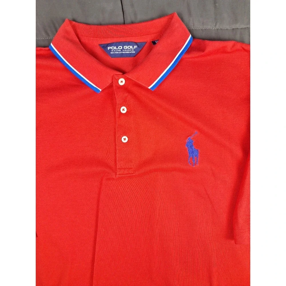 Polo Golf Ralph Lauren Red Rugby Polo Shirt Men's XL Big Pony Golfer County Club